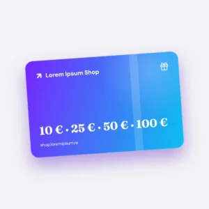 Carte cadeau Lorem Ipsum Shop de 10, 25, 50 ou 100 €